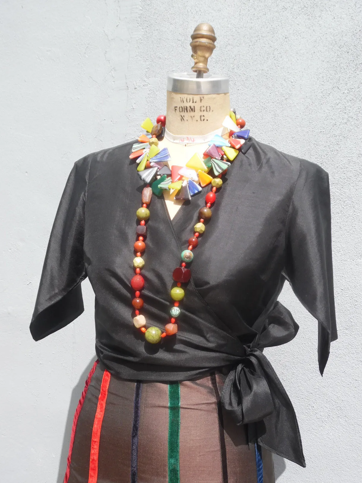 Carnival Skirt Thai Silk And Velvet Ribbons Chocolate