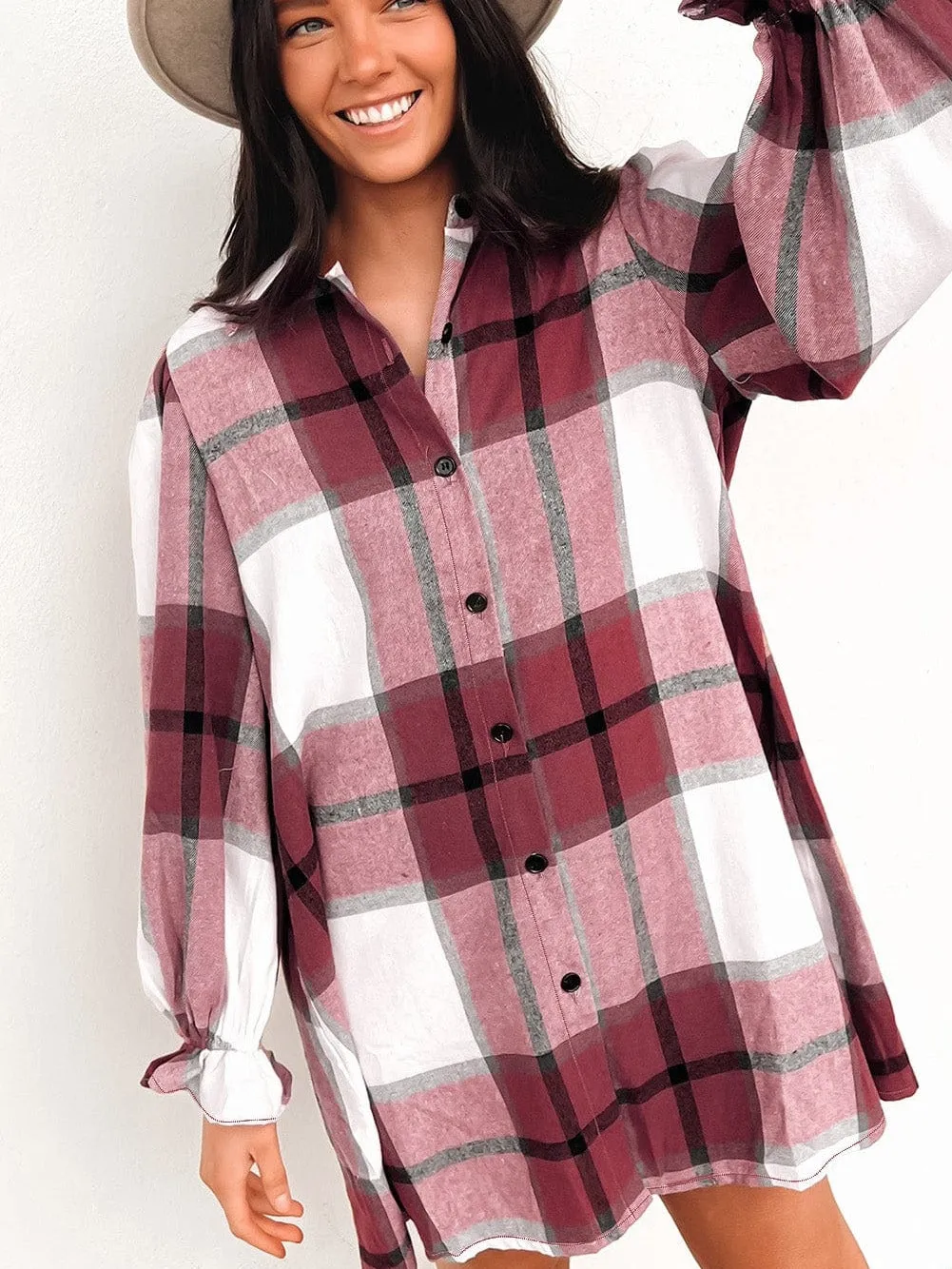 Casual Long Sleeve Flannel Dress