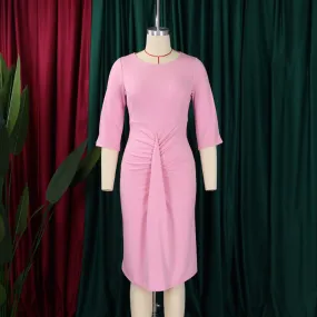 Chic and Sophisticated Commuter Pleated Bodycon Dress