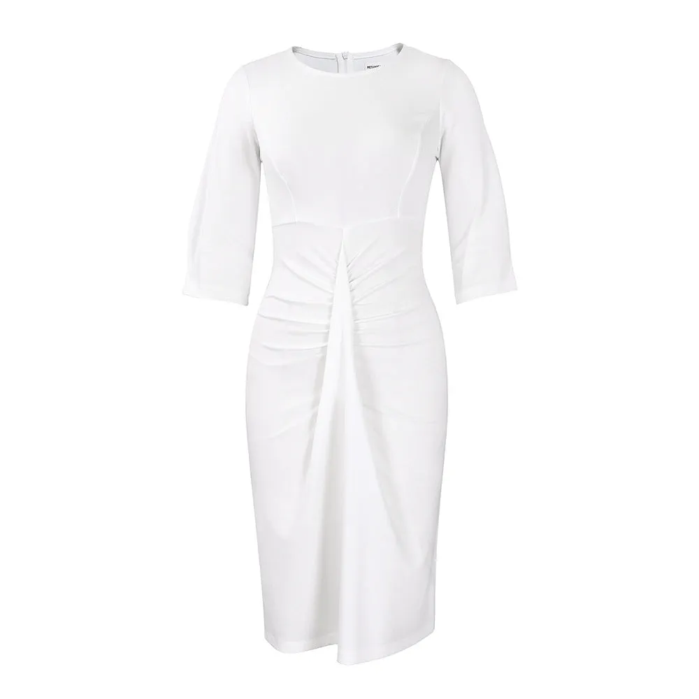 Chic and Sophisticated Commuter Pleated Bodycon Dress