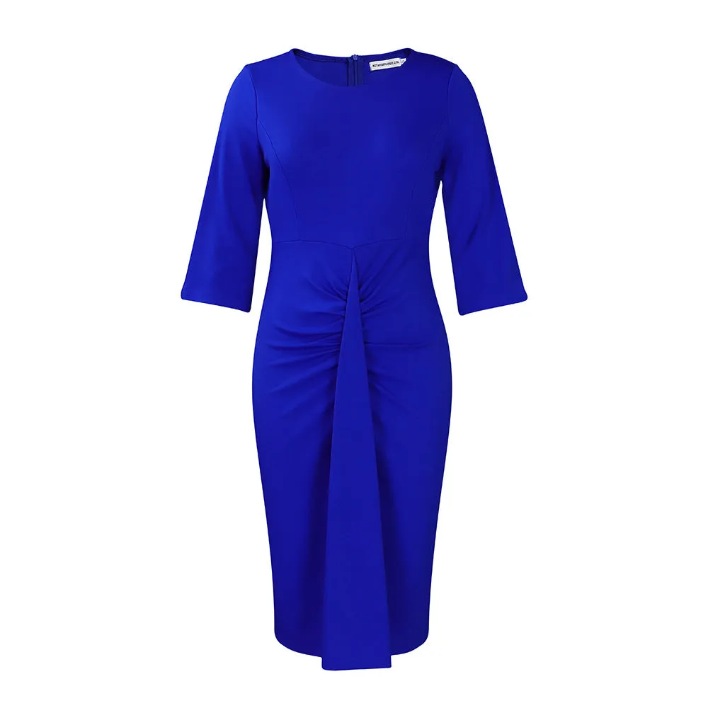 Chic and Sophisticated Commuter Pleated Bodycon Dress