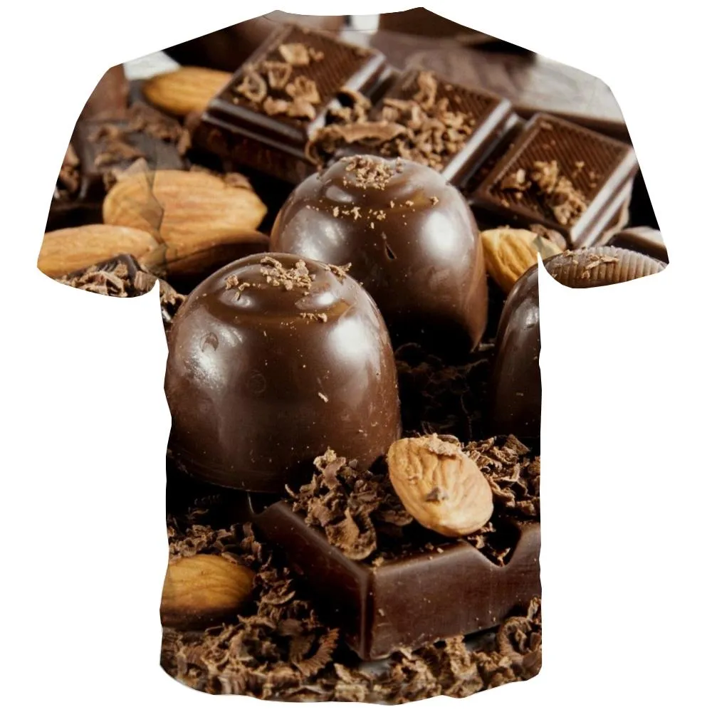 Chocolate T shirts Men Brown T shirts Funny Delicious Tshirt Anime Bitter Tshirts Novelty