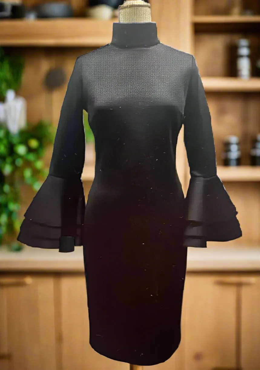 Color Block Cape Dress