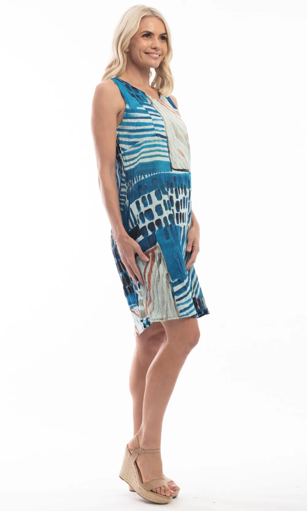 Cotton Dress Shift Sleeveless Reversible Alberobello