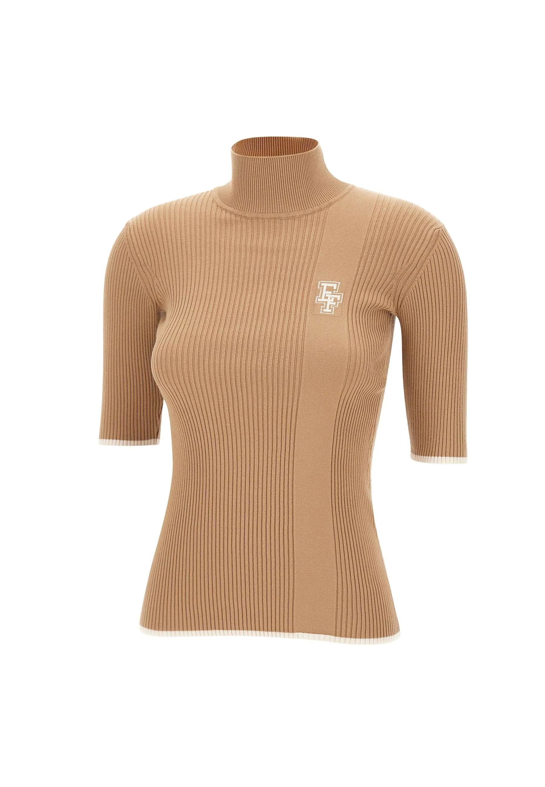 Daily Camel Turtleneck Slim Fit Sweater