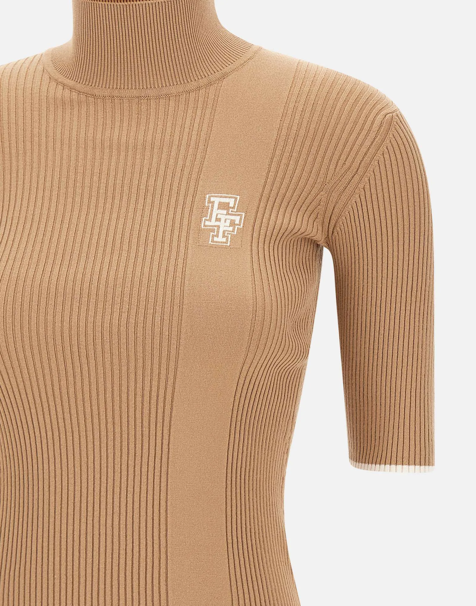 Daily Camel Turtleneck Slim Fit Sweater