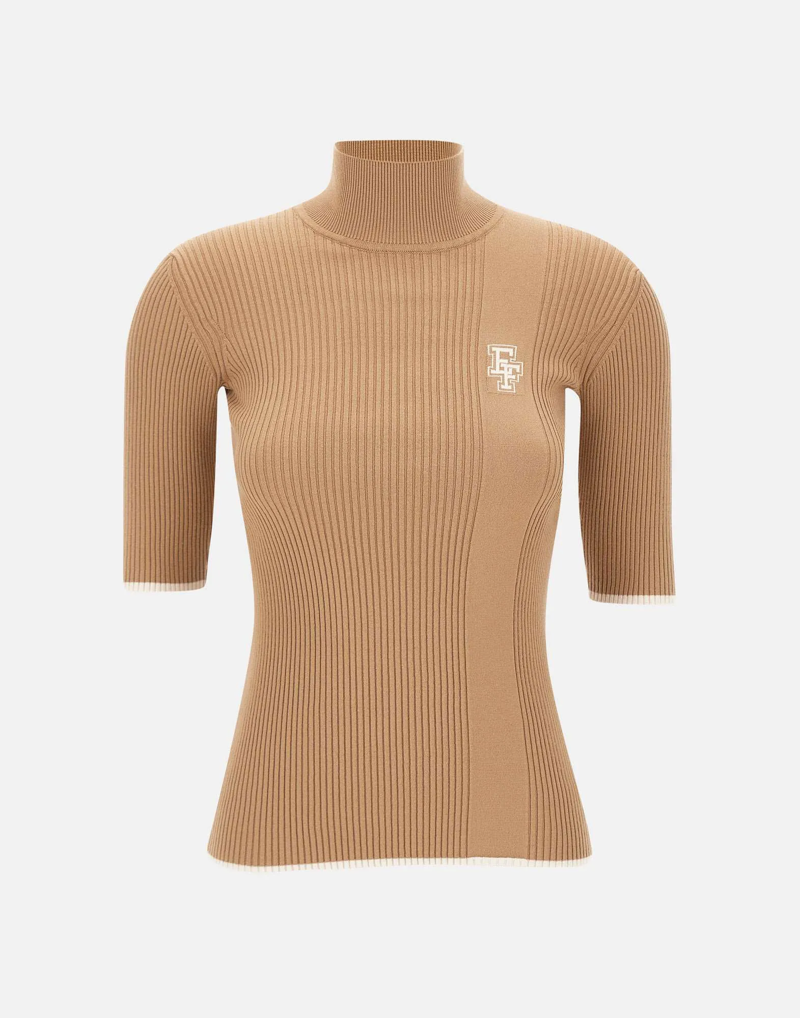 Daily Camel Turtleneck Slim Fit Sweater