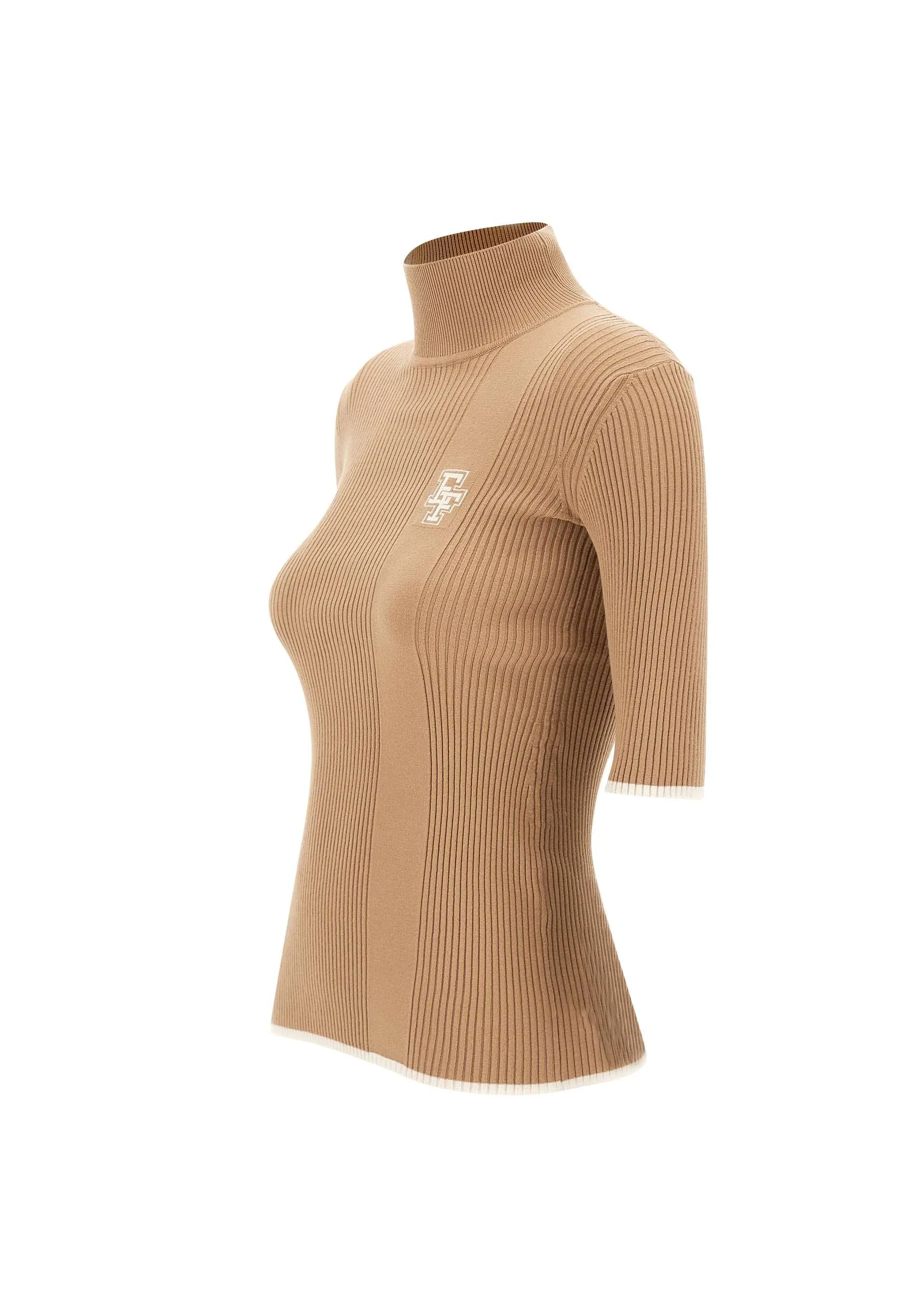 Daily Camel Turtleneck Slim Fit Sweater