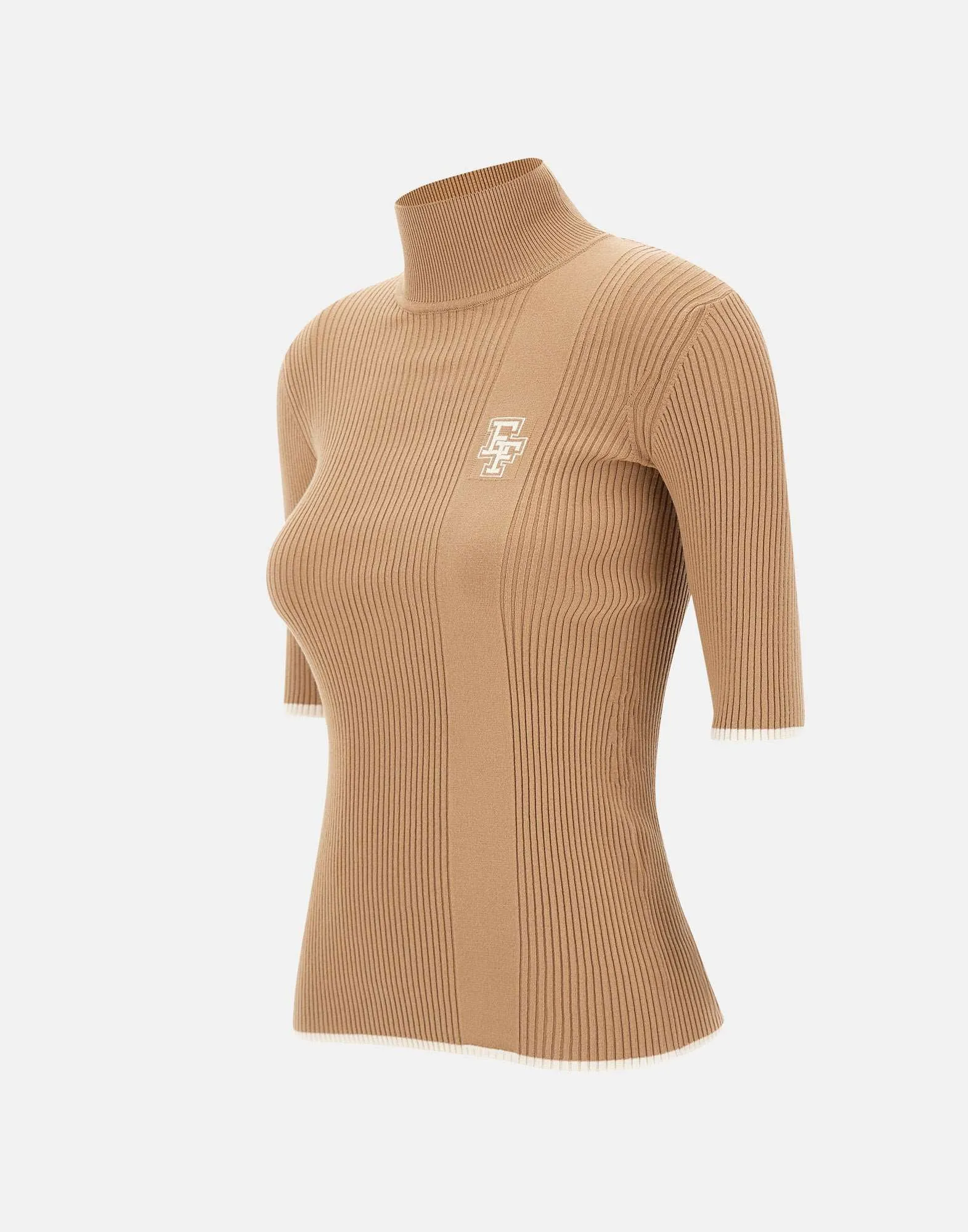 Daily Camel Turtleneck Slim Fit Sweater