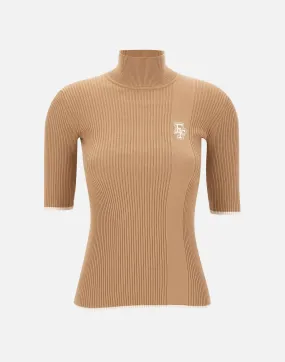 Daily Camel Turtleneck Slim Fit Sweater