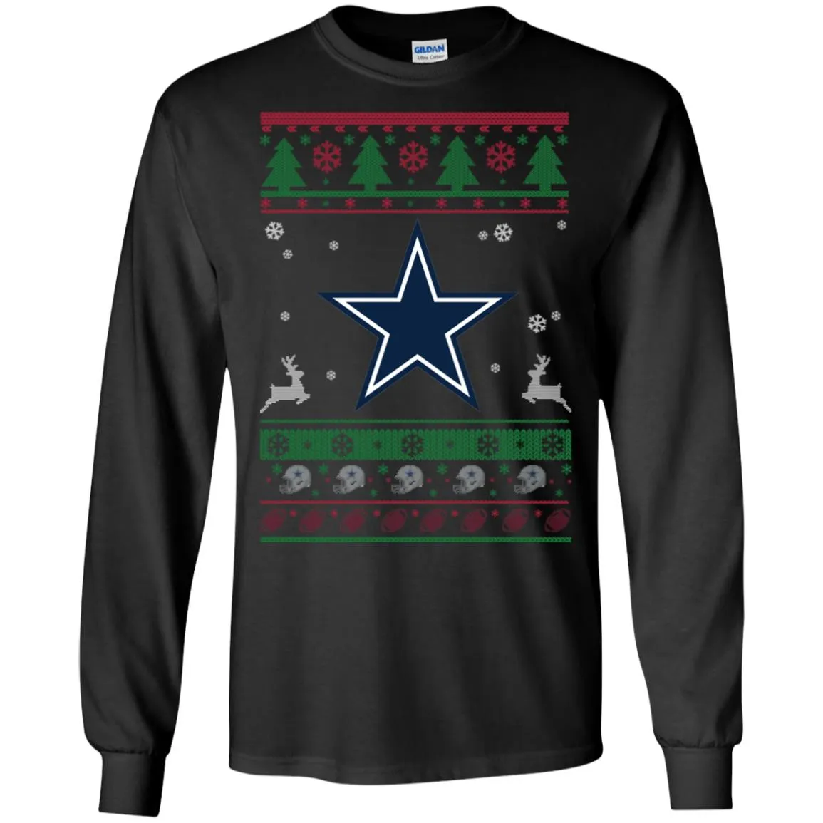 Dallas Cowboys Logo Football Teams Ugly Christmas Sweater Men Long SLeeve Shirt