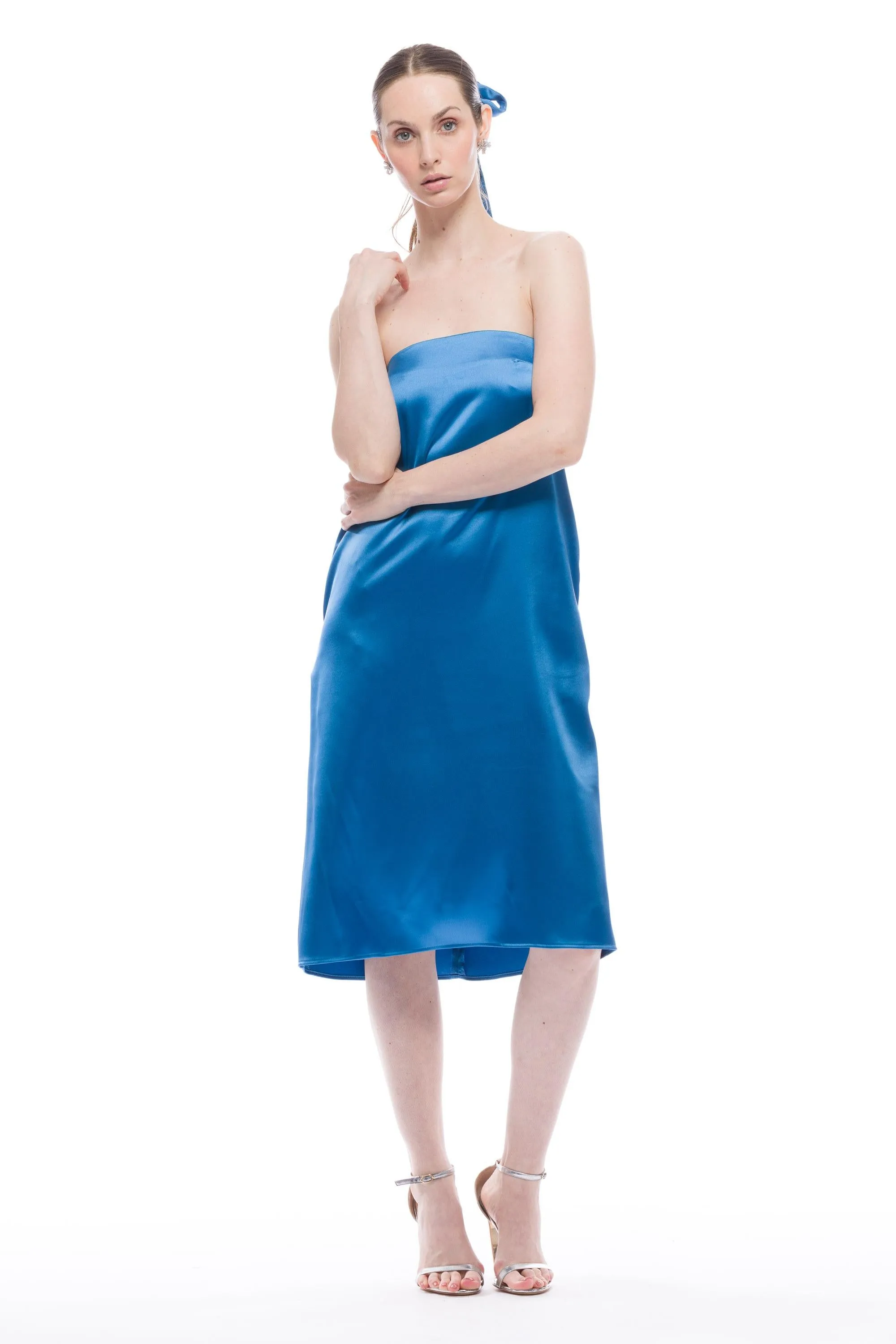Delia Strapless Dress Satin