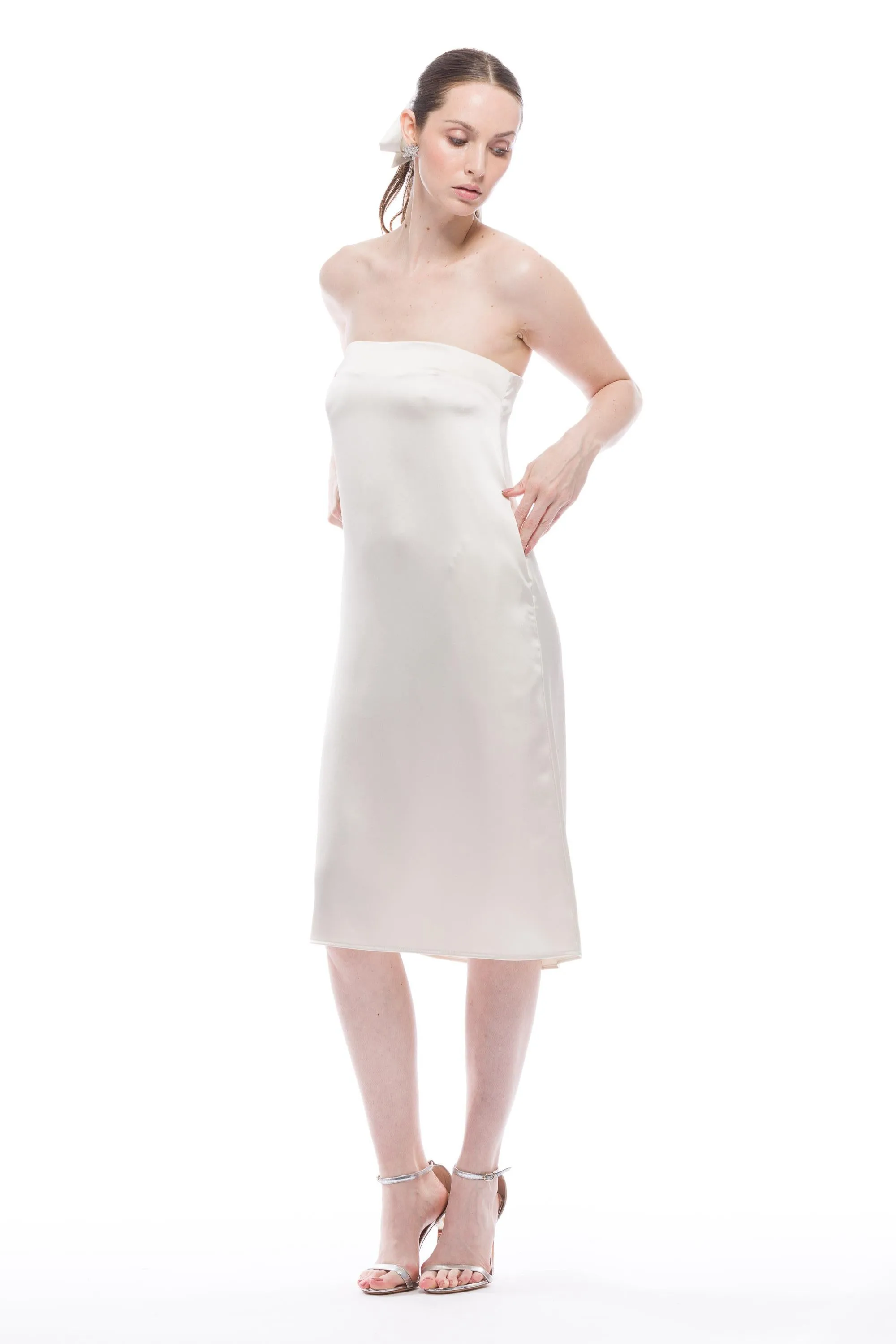 Delia Strapless Dress Satin