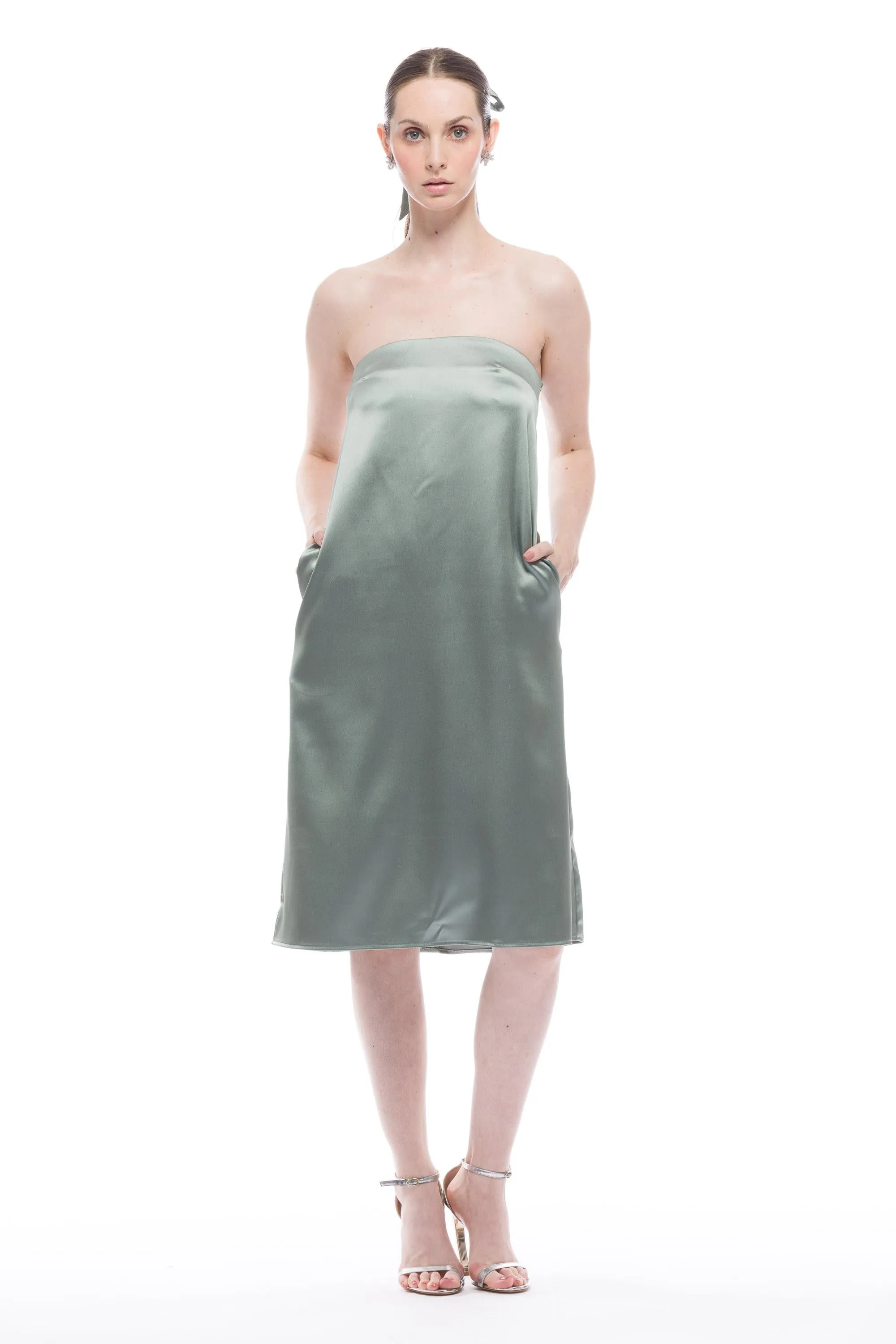 Delia Strapless Dress Satin