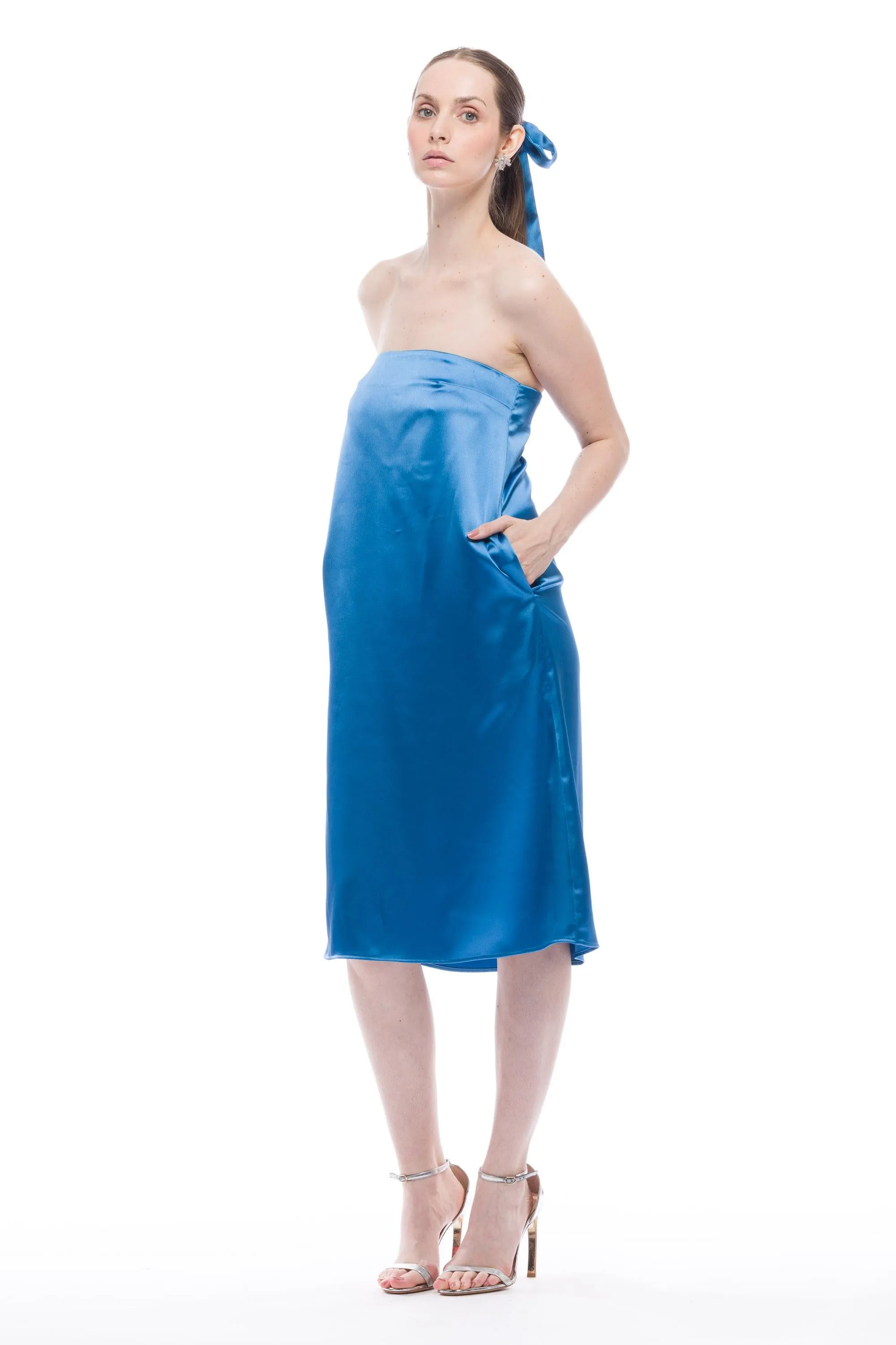 Delia Strapless Dress Satin