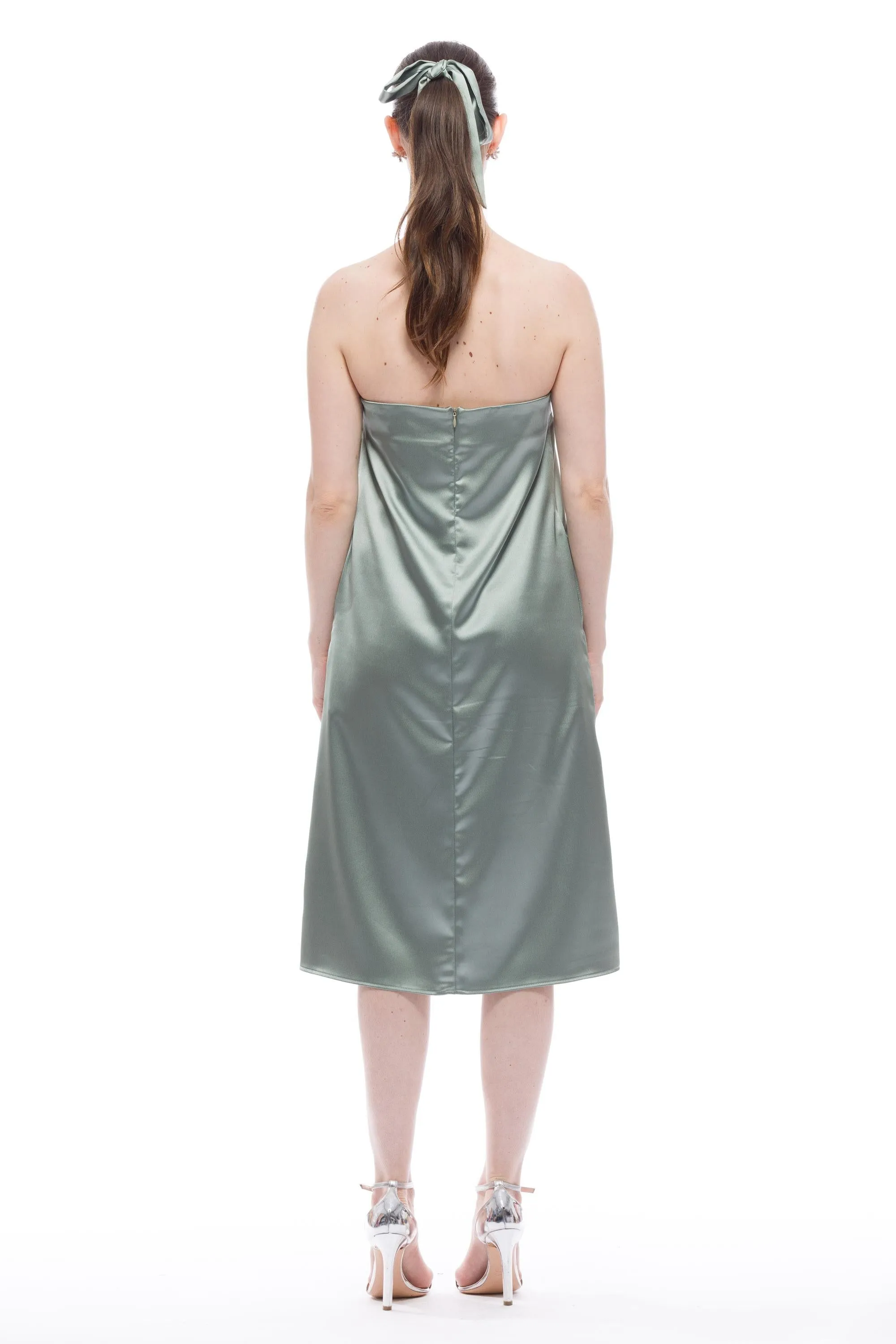 Delia Strapless Dress Satin