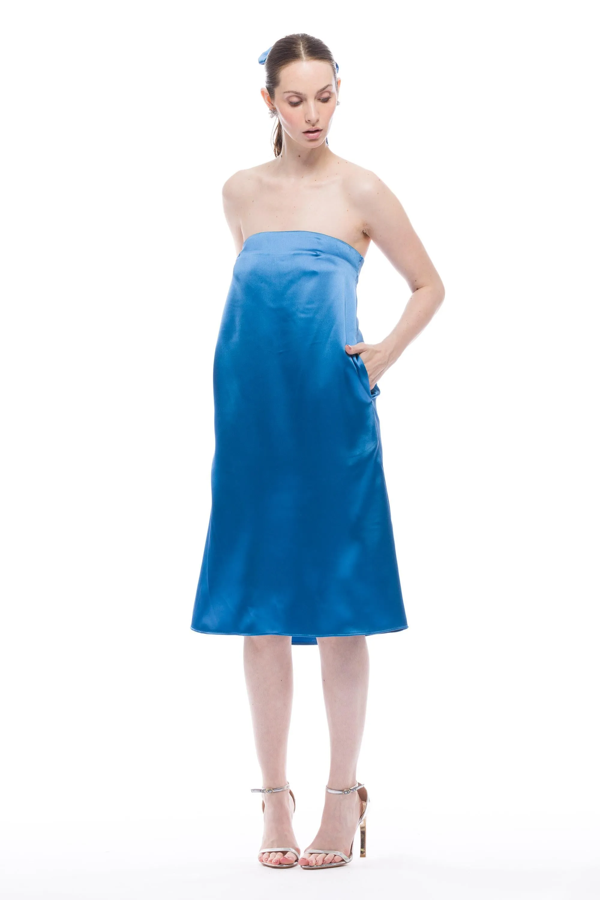 Delia Strapless Dress Satin