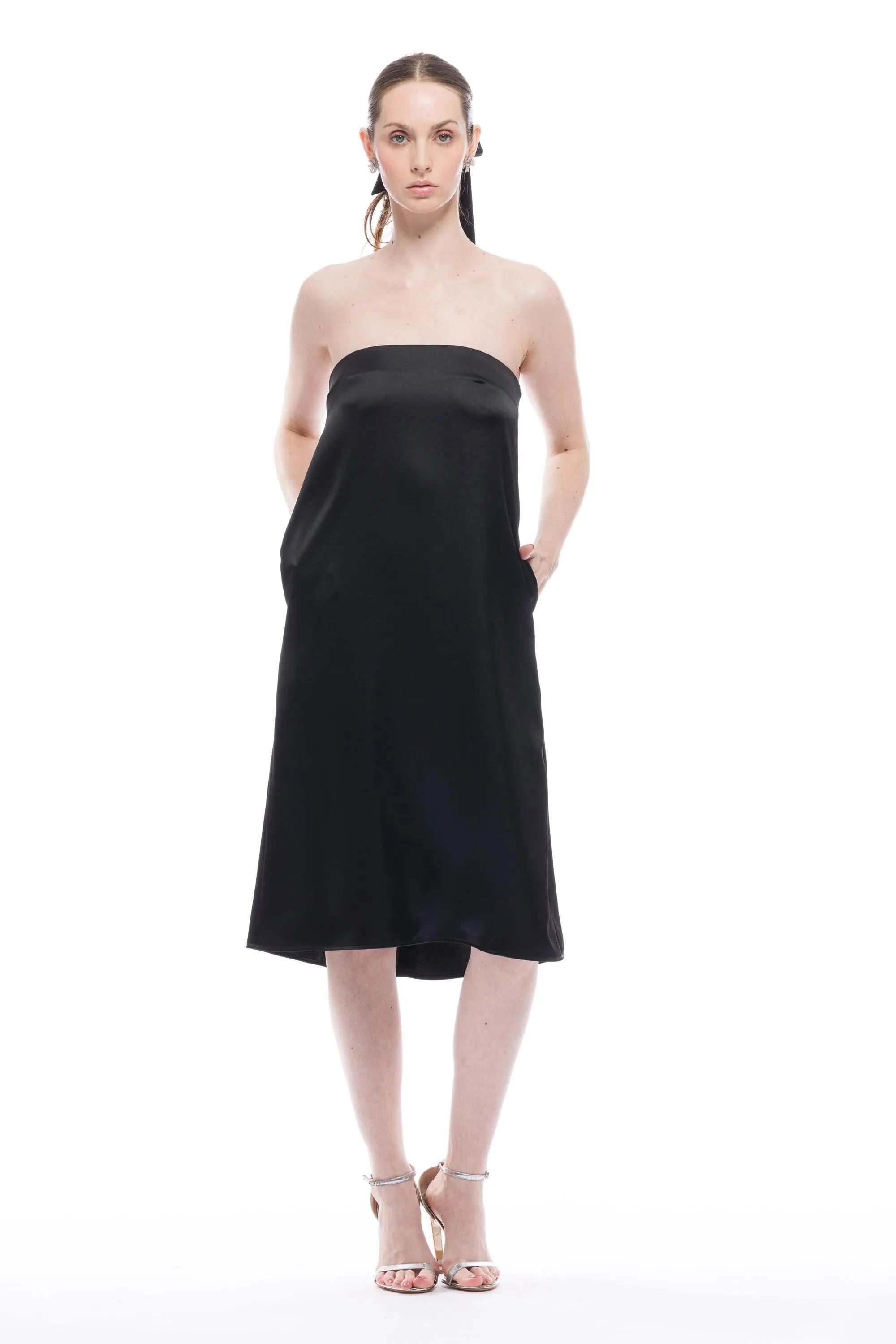 Delia Strapless Dress Satin