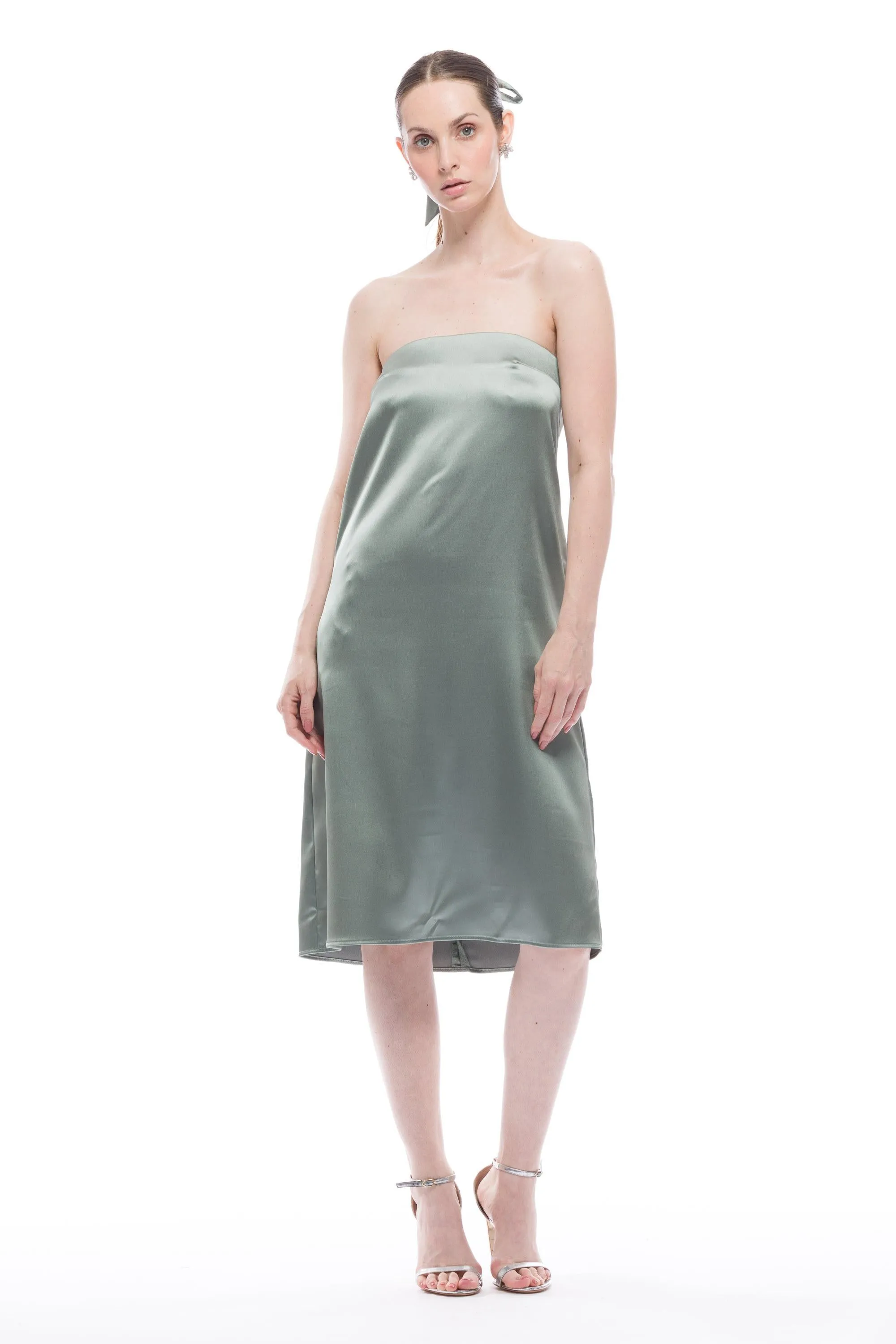 Delia Strapless Dress Satin
