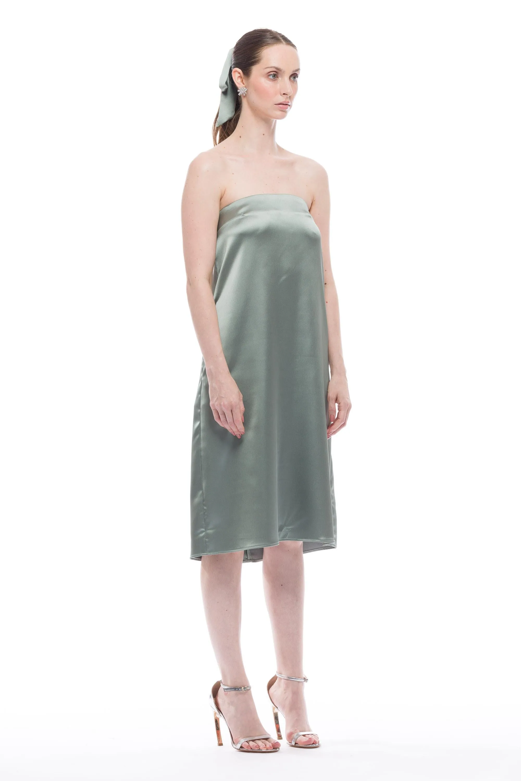 Delia Strapless Dress Satin