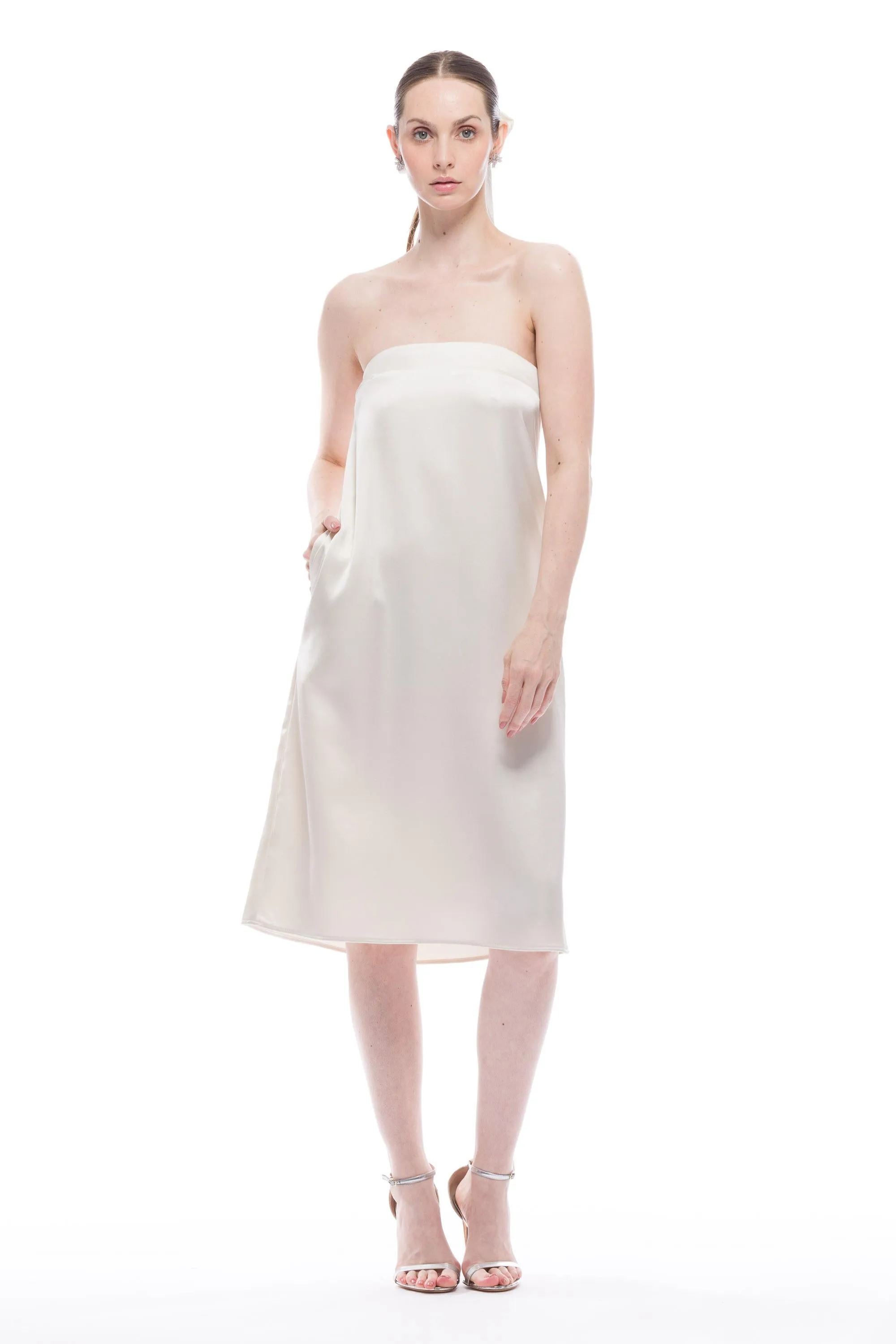 Delia Strapless Dress Satin