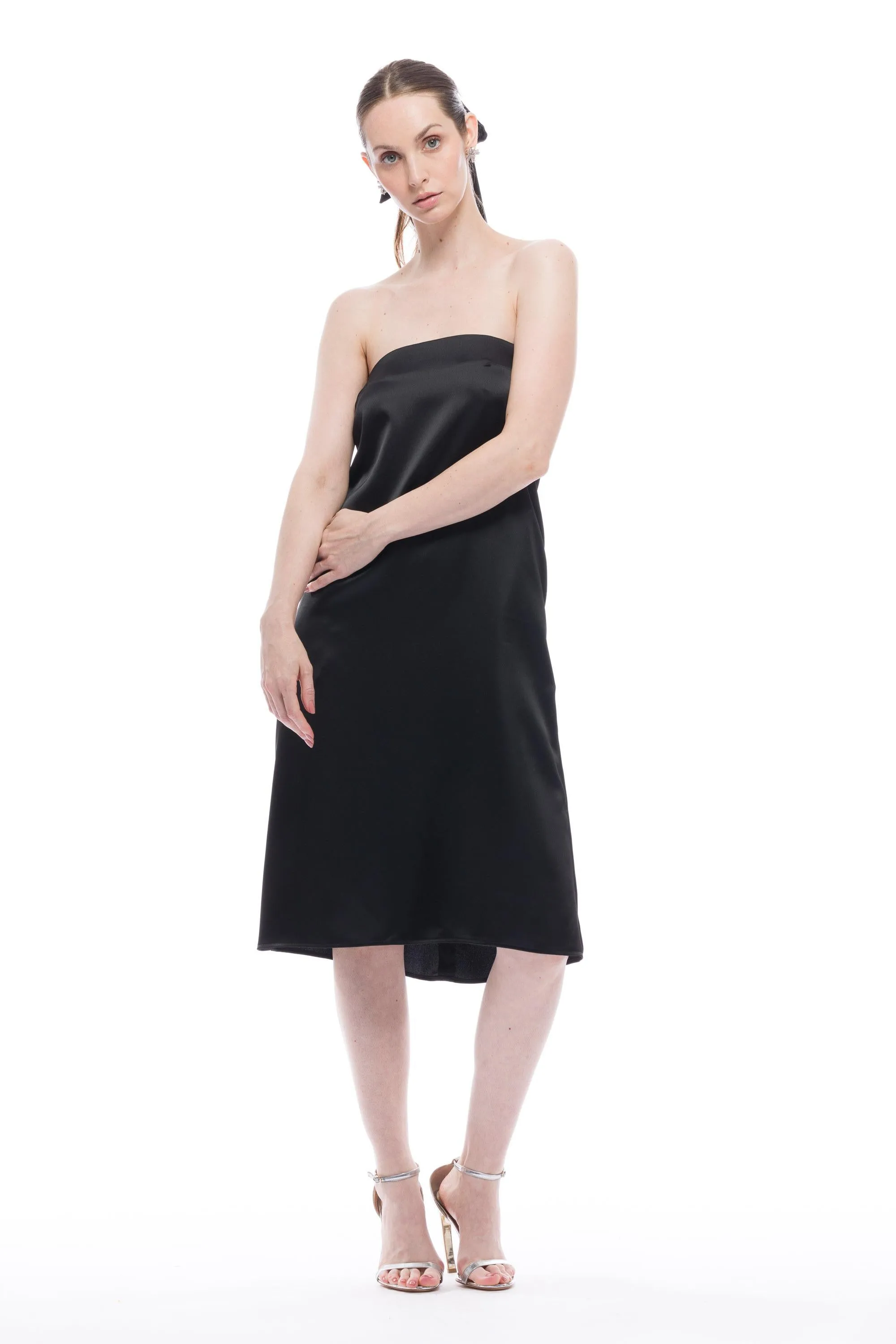 Delia Strapless Dress Satin