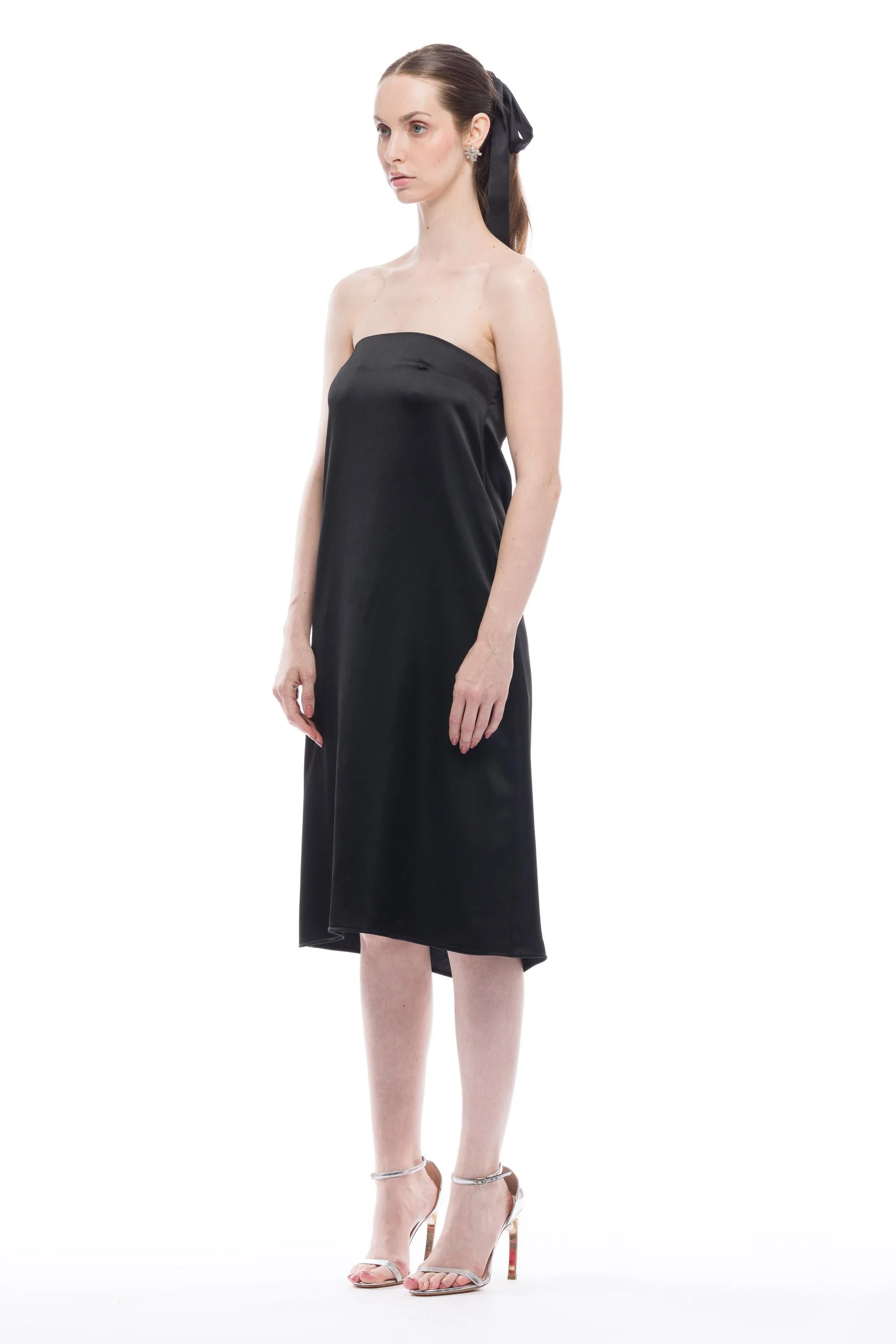 Delia Strapless Dress Satin
