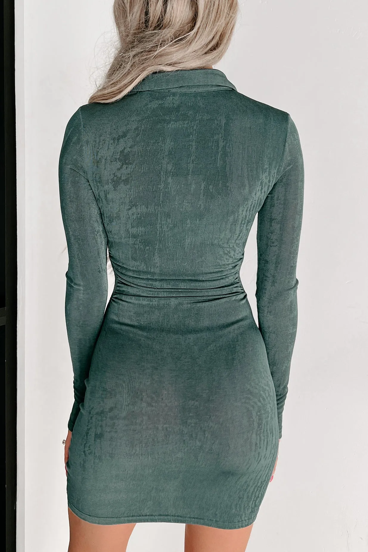 Don't Blow It Cut-Out Bodycon Mini Dress (Blue Green)