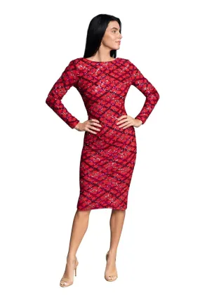 EMERY DRESS in Rouge Red Multi