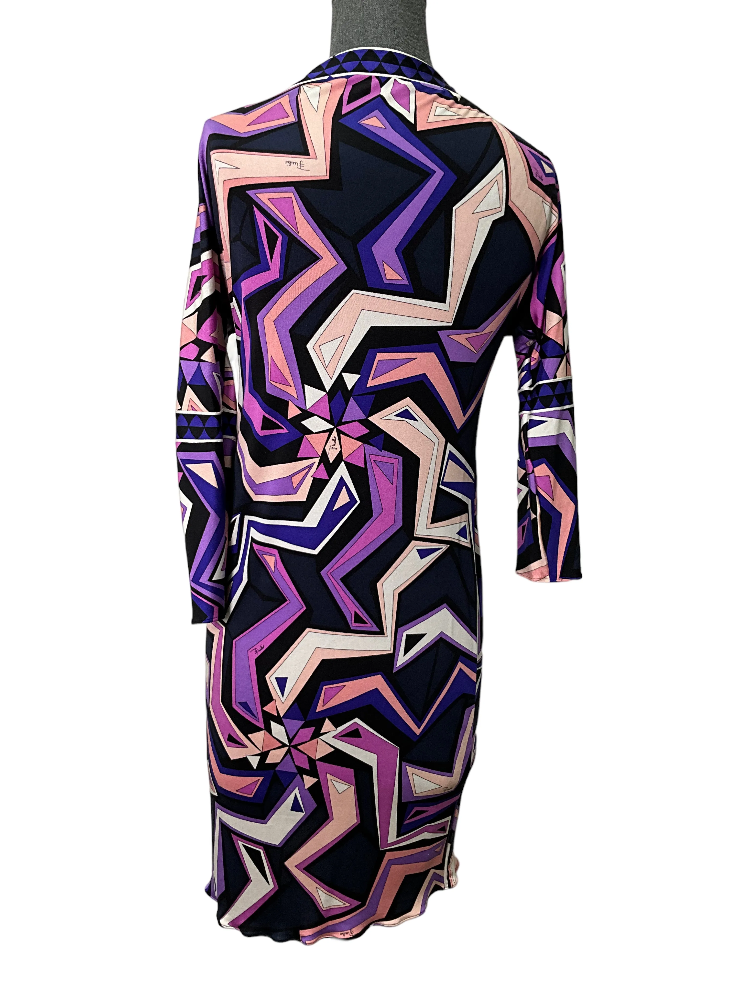 Emilio Pucci 3/4 Sleeve Belted Jersey Dress Size S