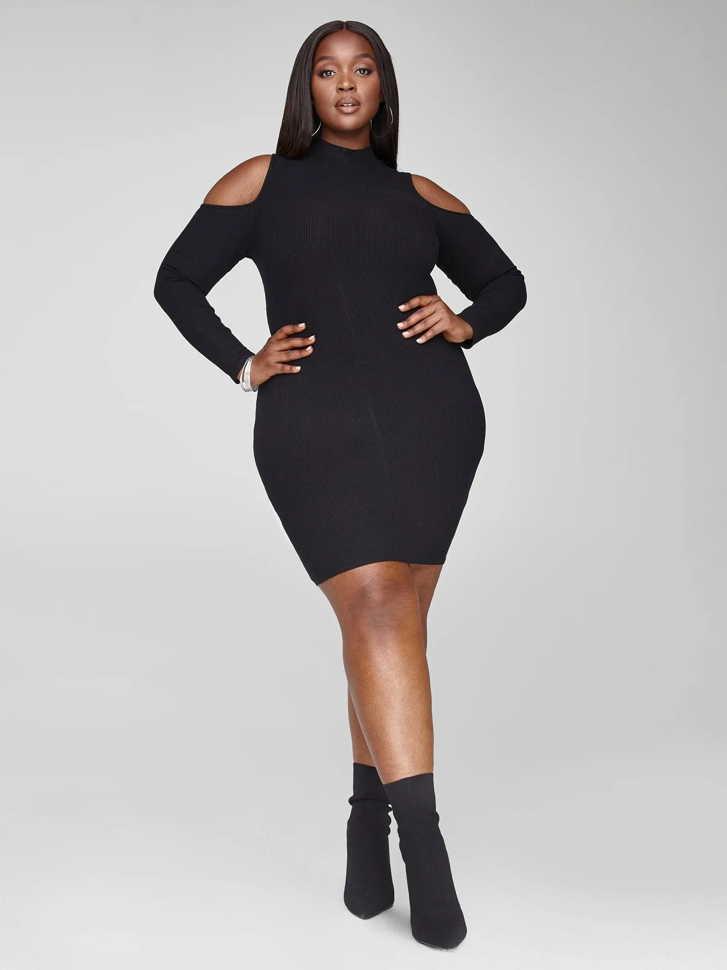 Fashion To Figure - Audrey Cold Shoulder Bodycon Dress