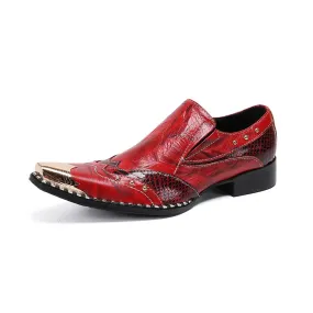 Fire Pattern Square Toe Oxfords for Men