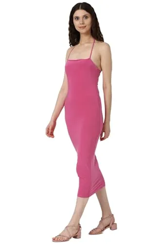 FOREVER 21 women's Polyester Classic Midi Dress (459214_Pink