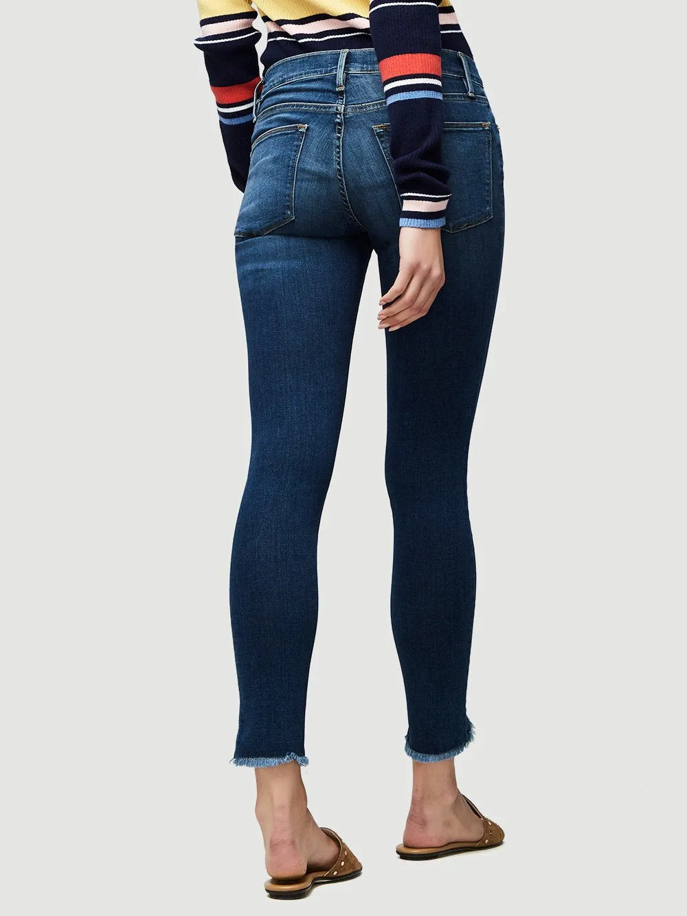 FRAME - Le High Skinny Triangle Raw Hem in Sulham