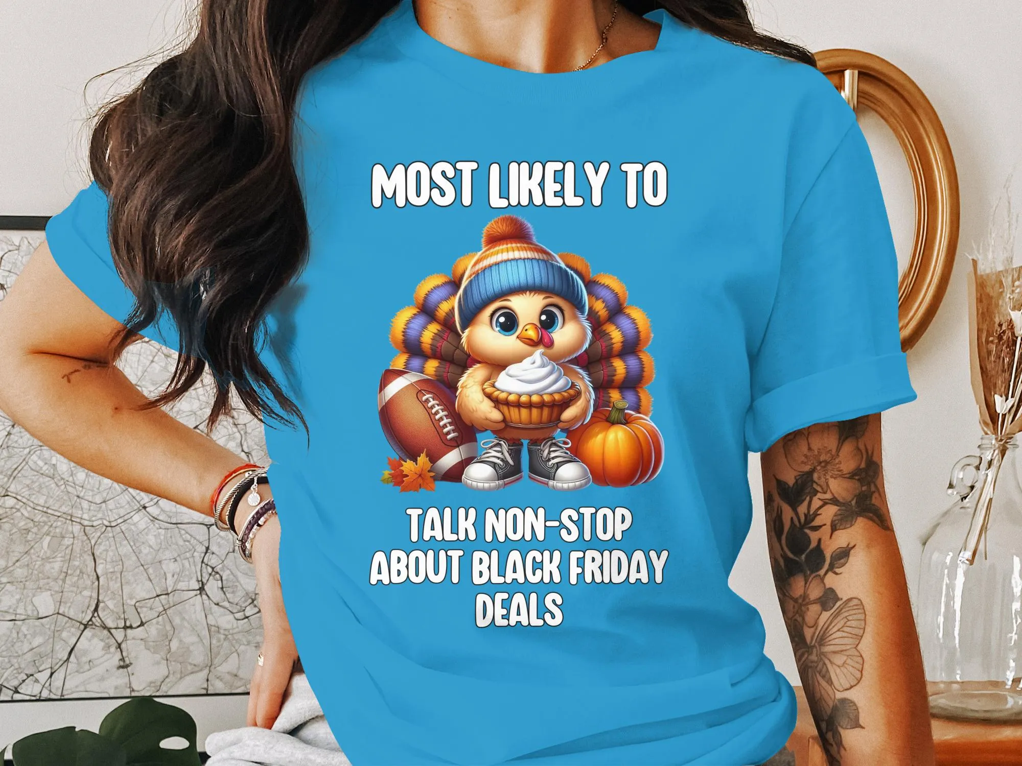 Funny Thanksgiving Turkey T-Shirt, Black Friday Deals T-Shirt, Cute Holiday Tee, Festive Shirt for Men Women, Gift Idea