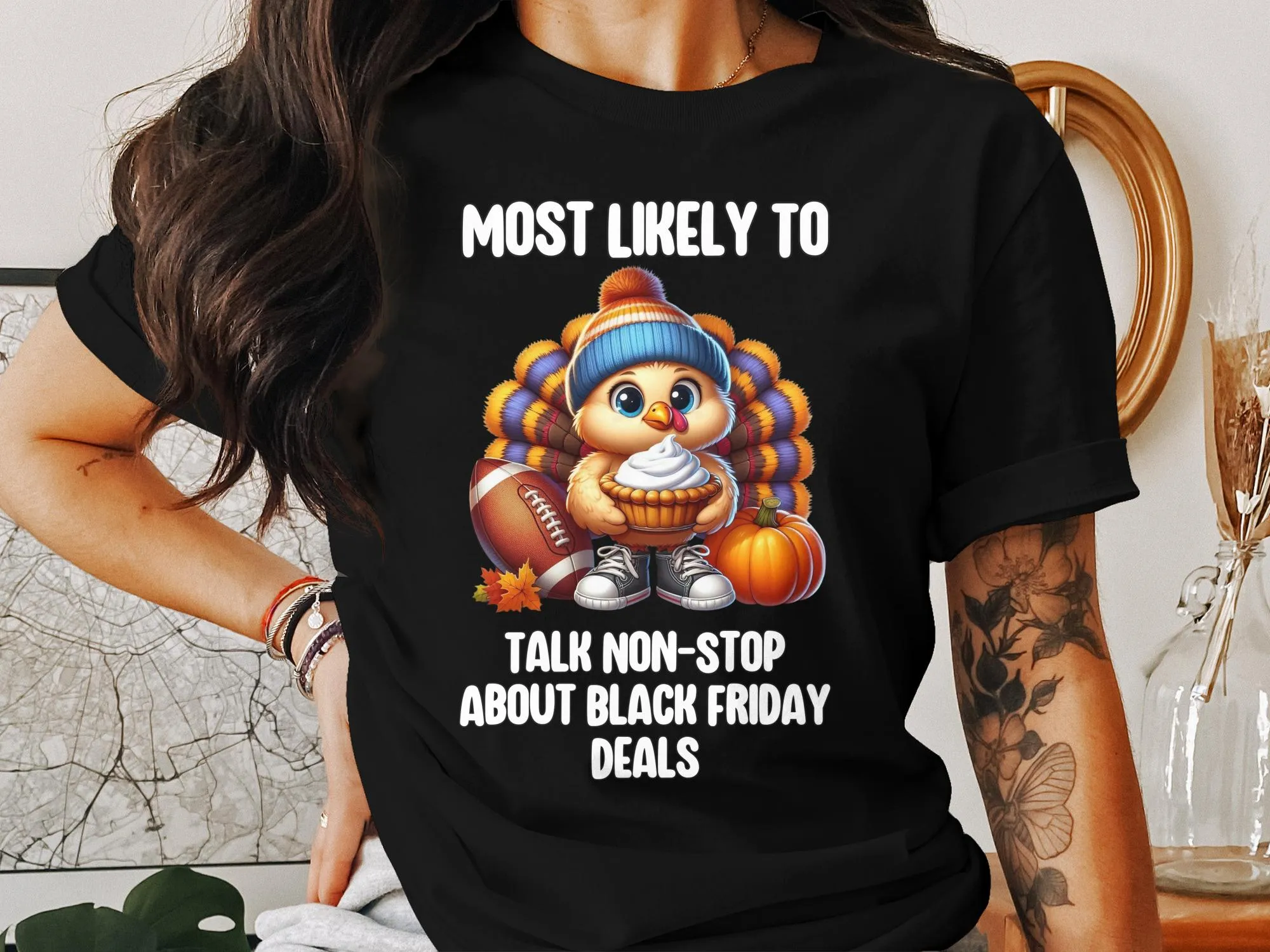Funny Thanksgiving Turkey T-Shirt, Black Friday Deals T-Shirt, Cute Holiday Tee, Festive Shirt for Men Women, Gift Idea