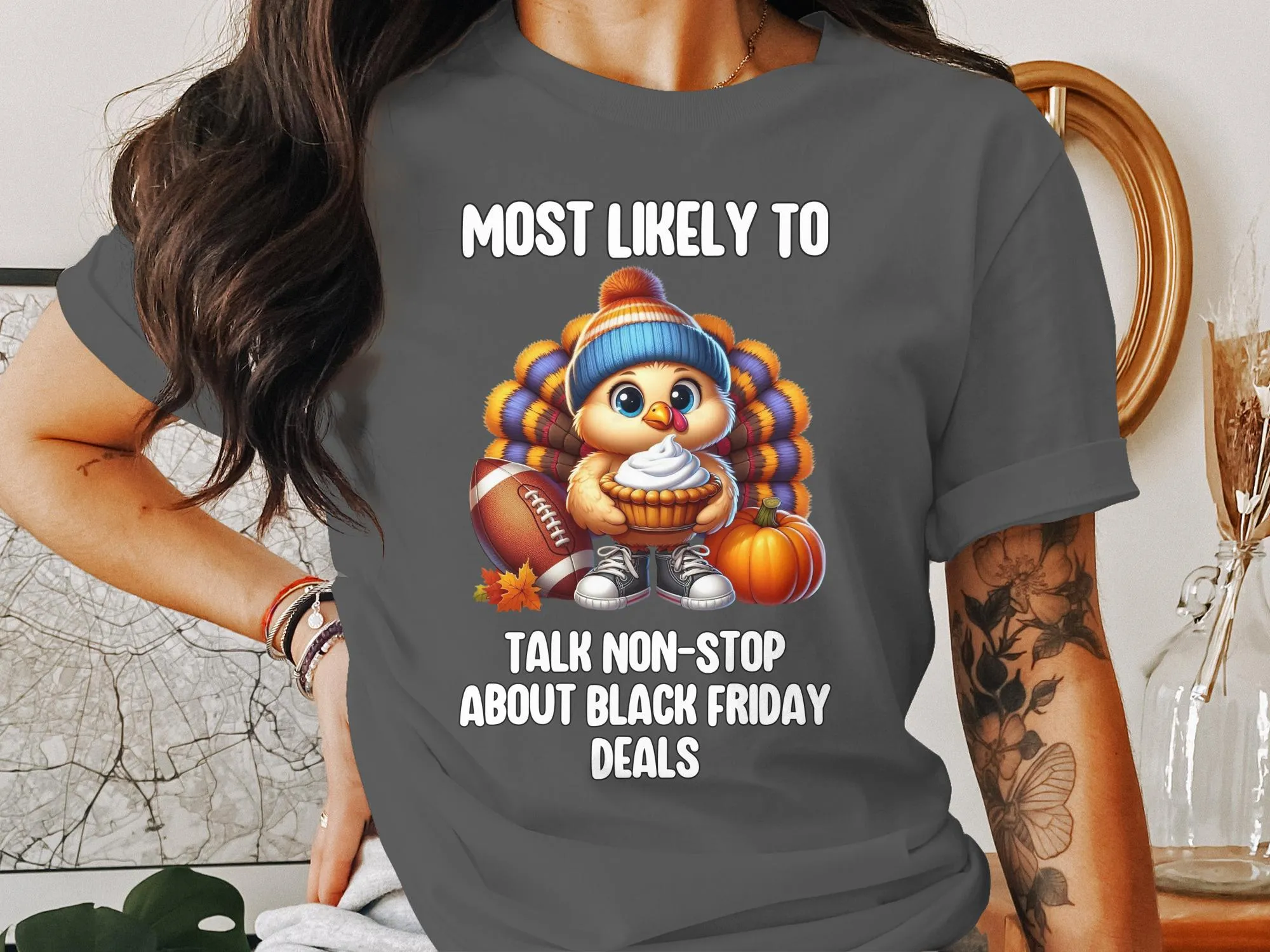 Funny Thanksgiving Turkey T-Shirt, Black Friday Deals T-Shirt, Cute Holiday Tee, Festive Shirt for Men Women, Gift Idea