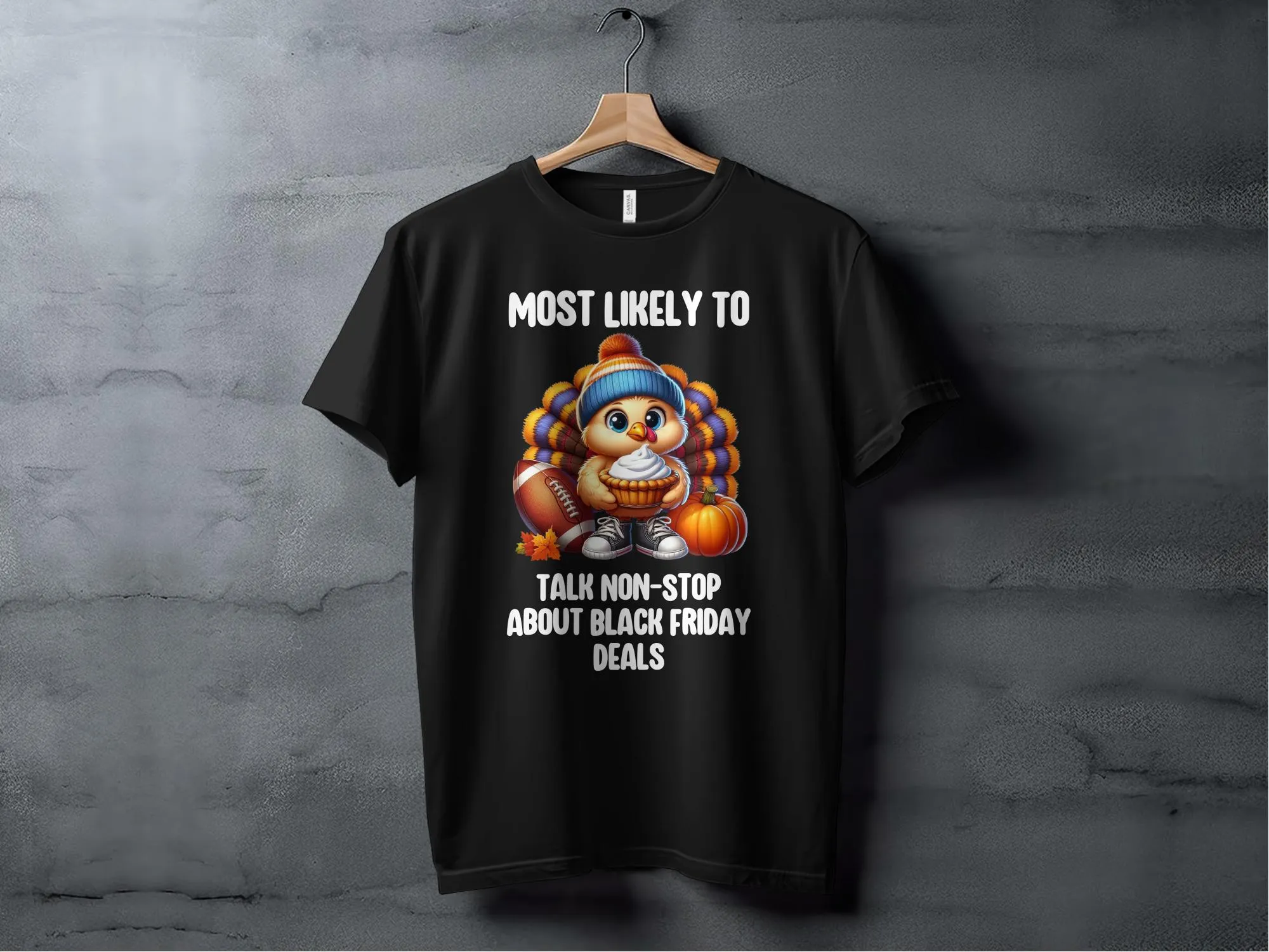 Funny Thanksgiving Turkey T-Shirt, Black Friday Deals T-Shirt, Cute Holiday Tee, Festive Shirt for Men Women, Gift Idea