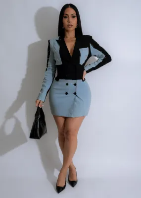 Fusion Edge Blazer Mini Dress Black