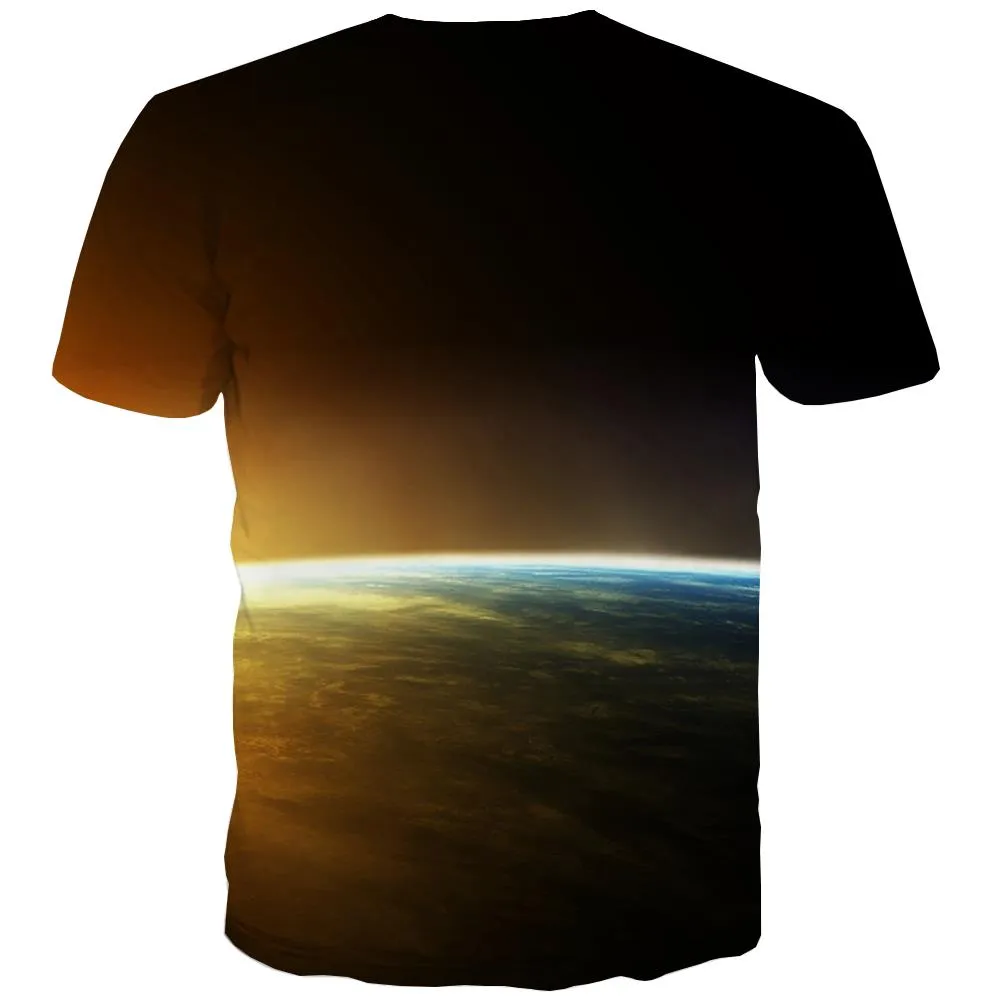 Galaxy T-shirt Men Planet Tshirts Novelty Starry Sky Tshirt Printed Colorful T-shirts 3d Harajuku Tshirt Anime