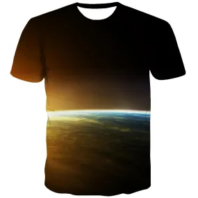 Galaxy T-shirt Men Planet Tshirts Novelty Starry Sky Tshirt Printed Colorful T-shirts 3d Harajuku Tshirt Anime