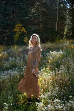 Genevieve Gold Midi Dress