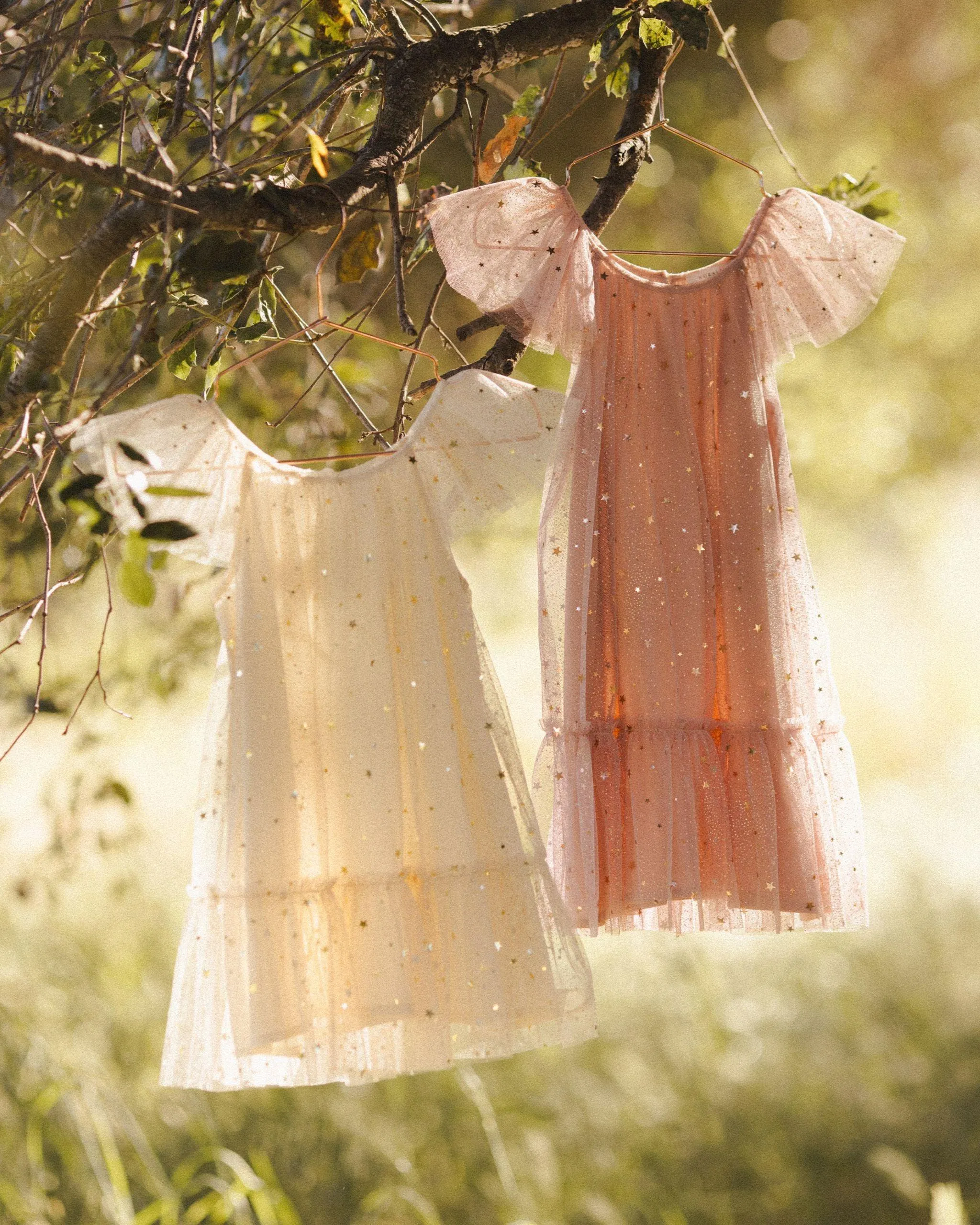 Girls Dresses | Edie Dress- Champagne Stars | Noralee