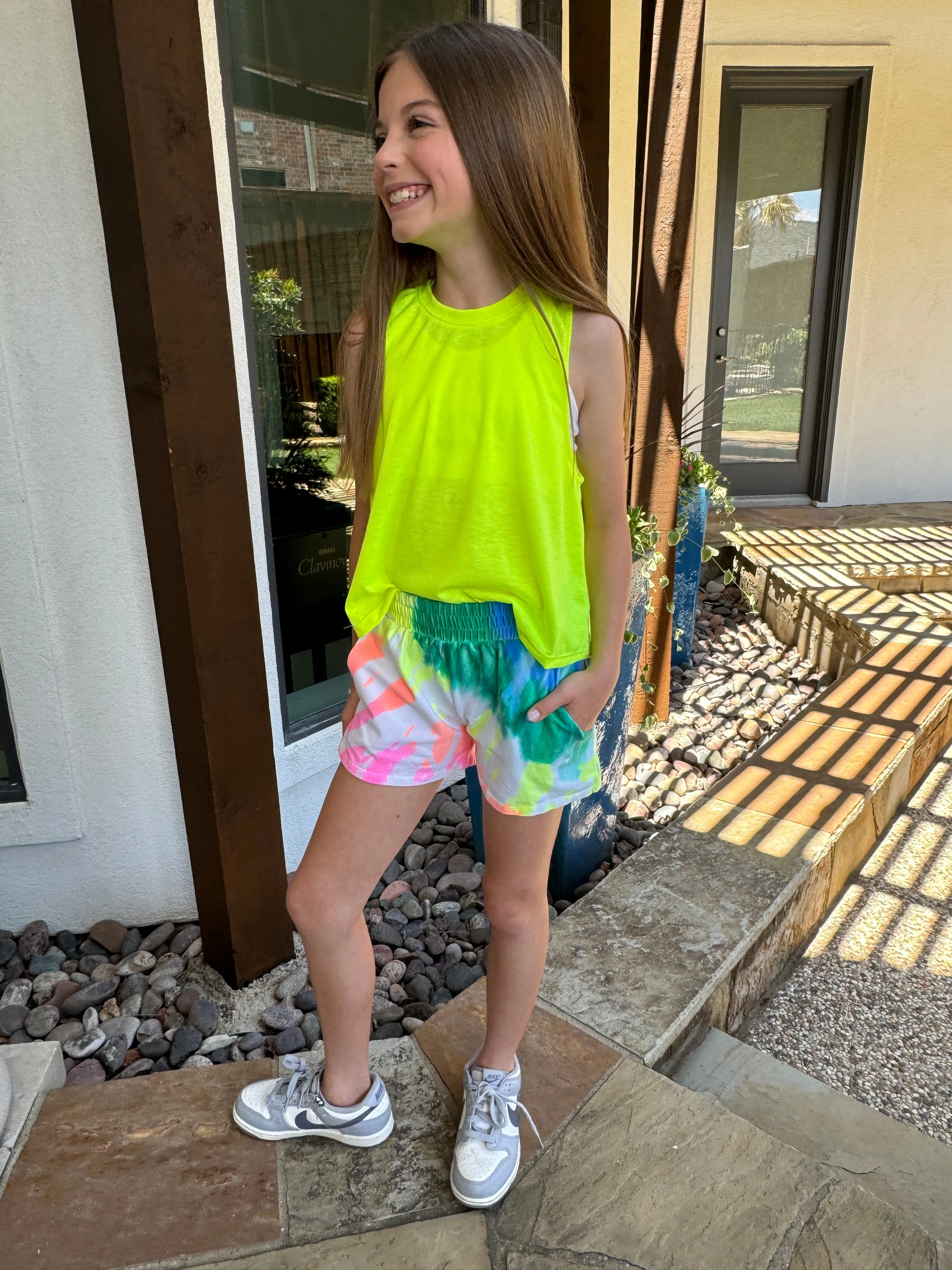 Girls Neon Yellow Muscle Tank