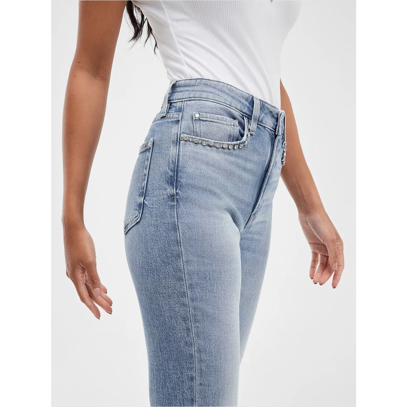 Girly Crystal Straight Jeans