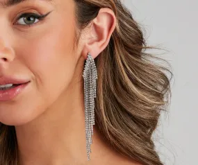 Glam Angel Rhinestone Fringe Earrings