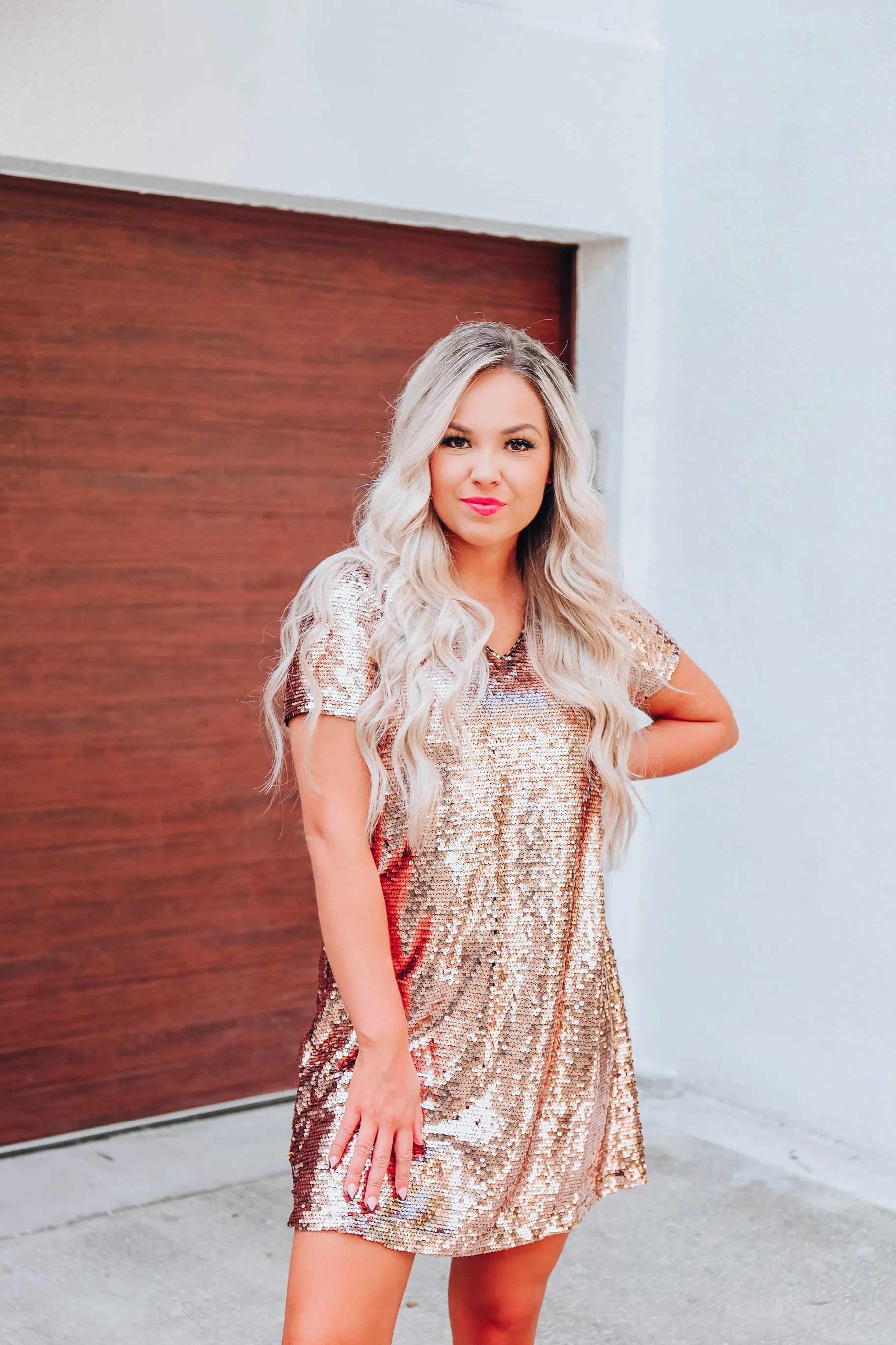 Glitzy In Gold Sequin Dress
