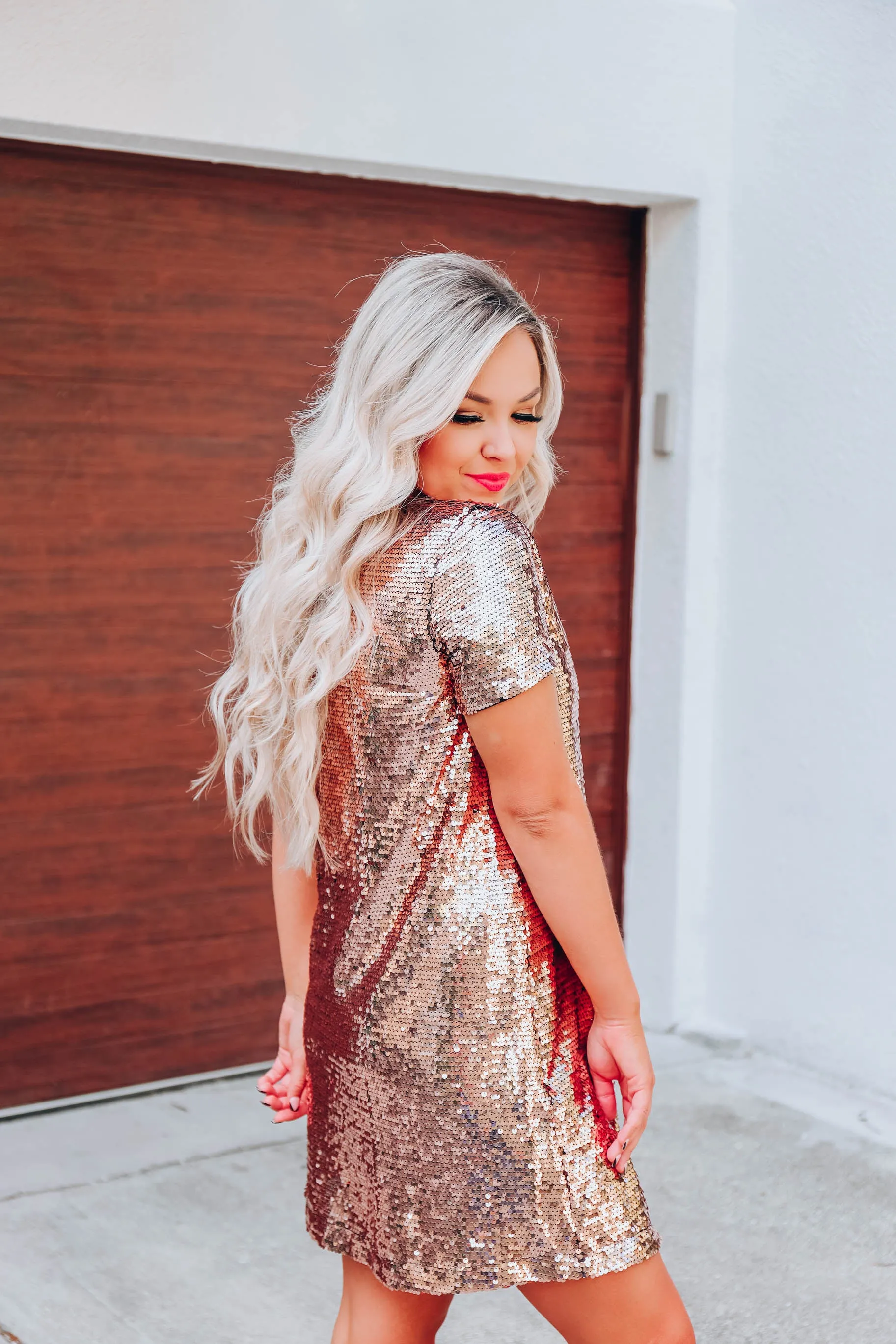 Glitzy In Gold Sequin Dress