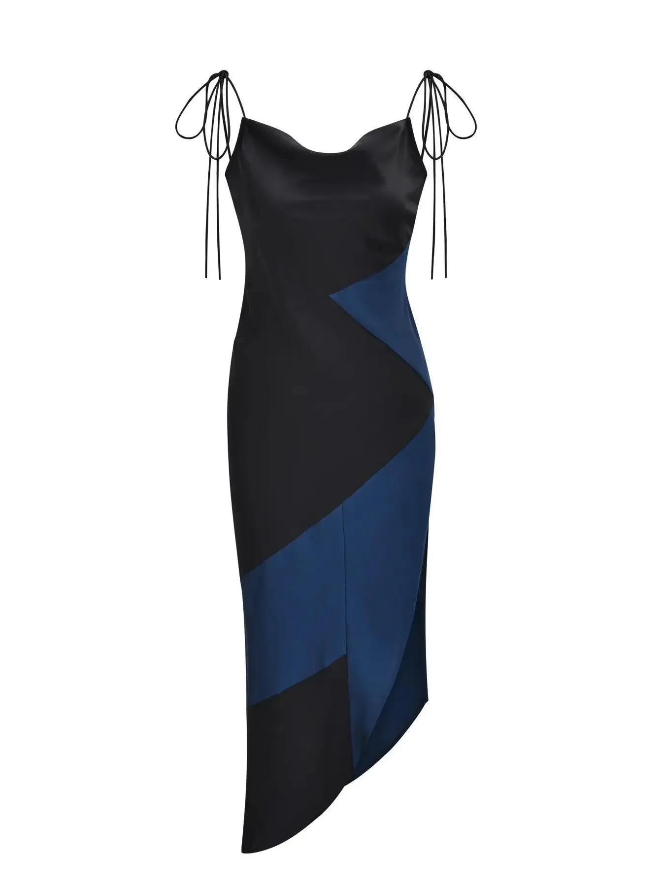 Grace Black Colors Block Slip Dress