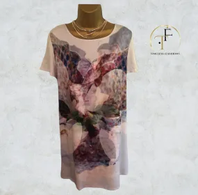 Great Plains Short Sleeved Multicoloured Shift Dress UK 14/16 us 10/12 eu 43/44